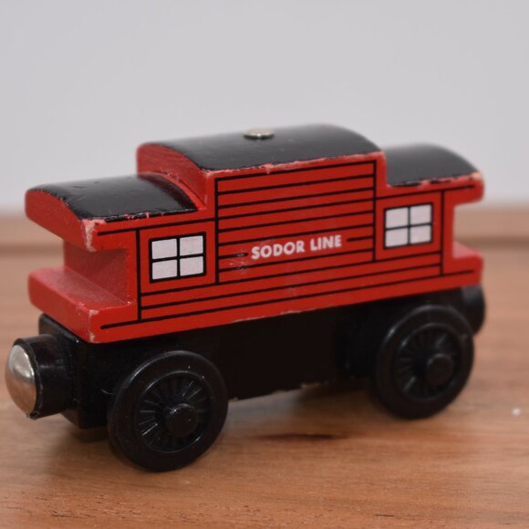 Red Sodor Line Caboose Thomas & Friends Wooden Railway Tank Engine Train Magneti - Picture 3 of 7